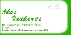 akos vadkerti business card